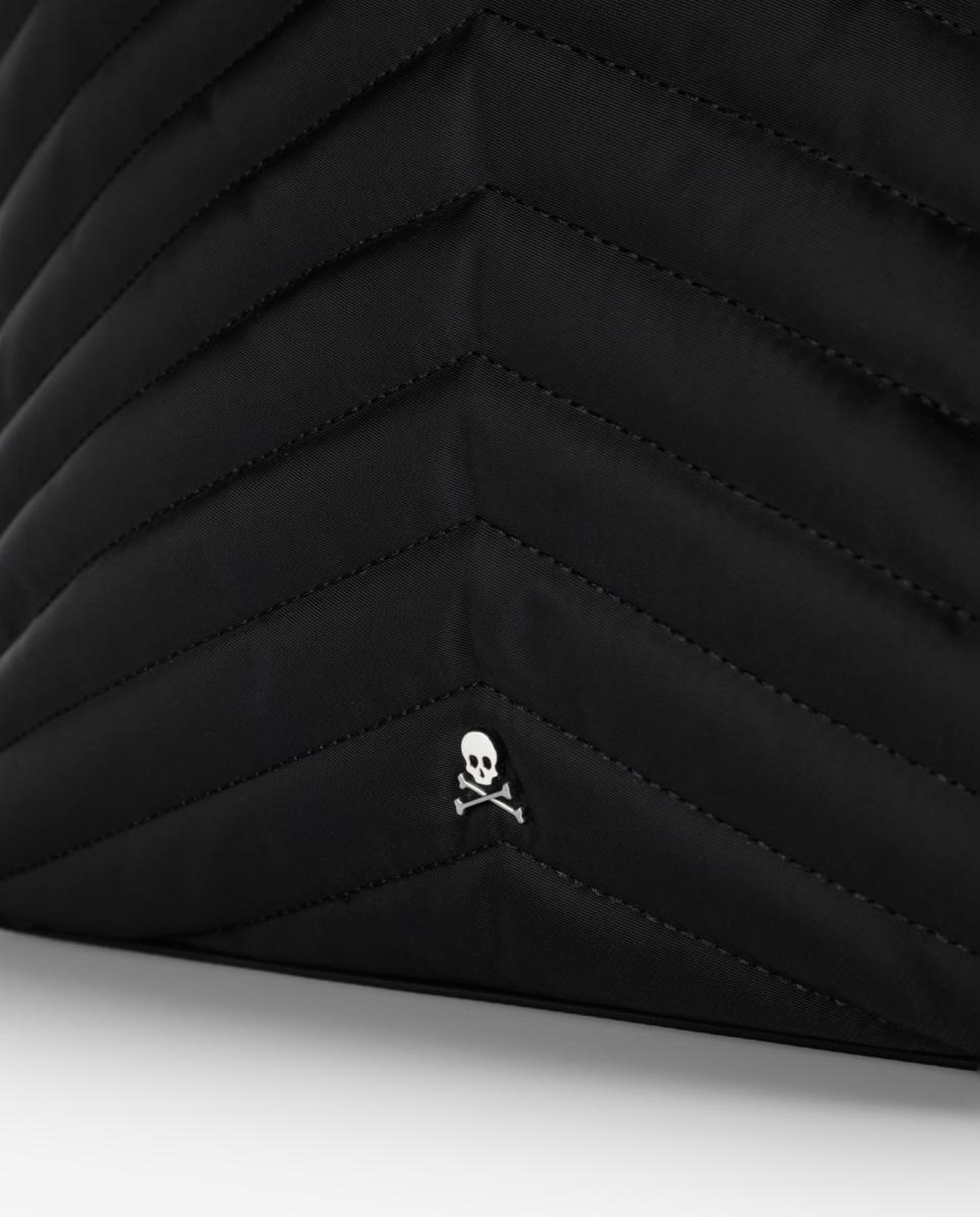 Mala Shopper de Nylon Tecido Acolchoado Preto-5