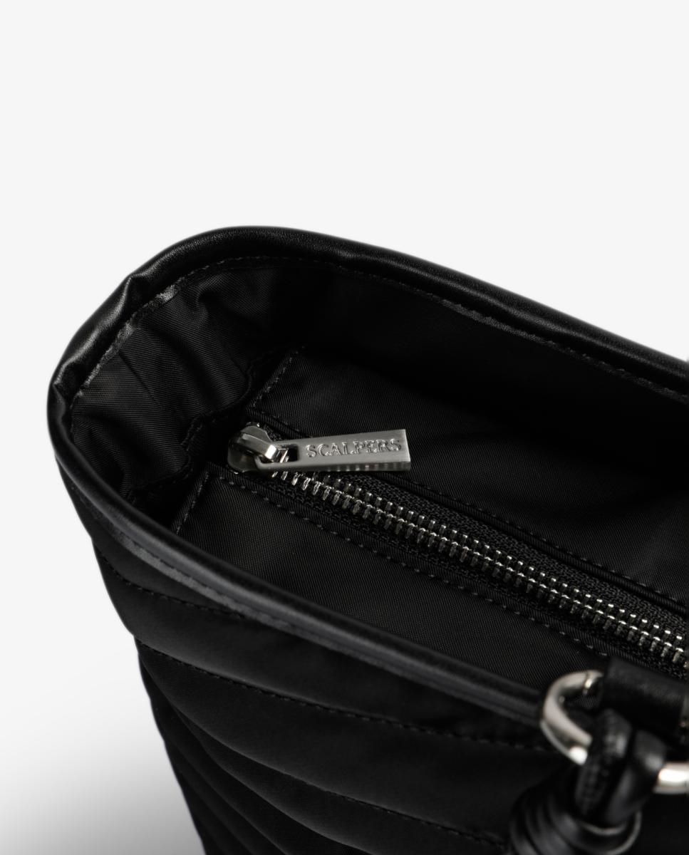 Mala Shopper de Nylon Tecido Acolchoado Preto-7