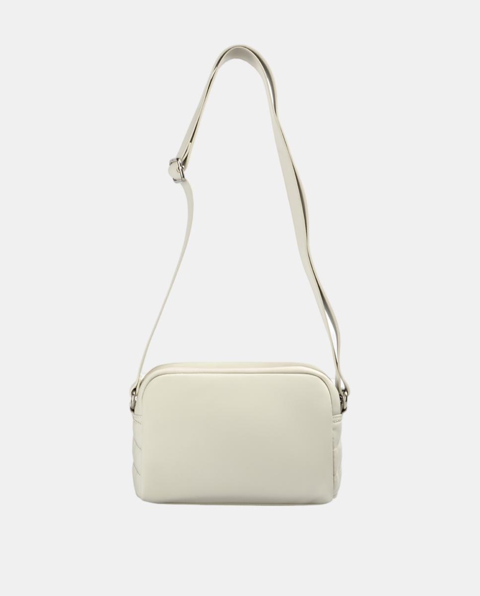 Mala a Tiracolo de Nylon Creme-2
