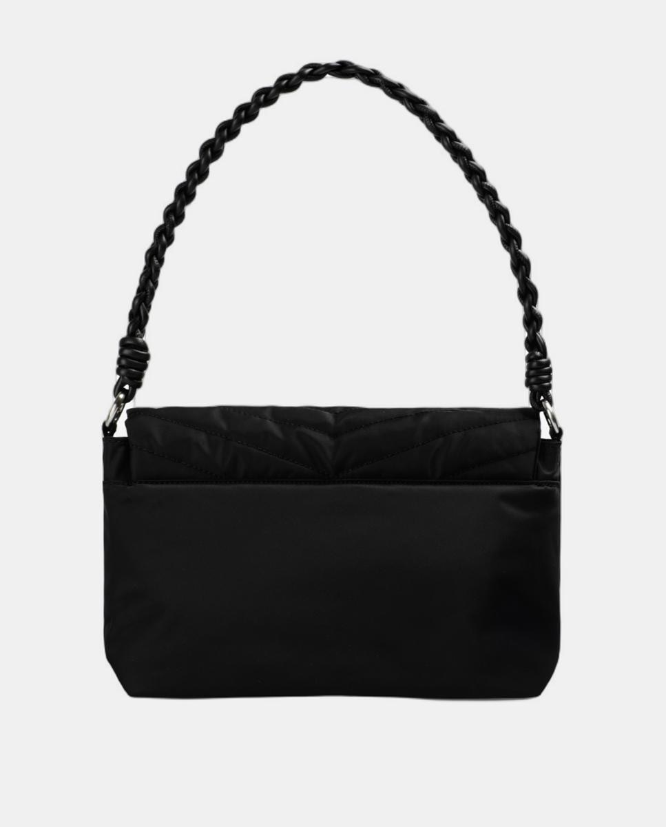 Mala de Ombro com Aba Acolchoada Preto-2