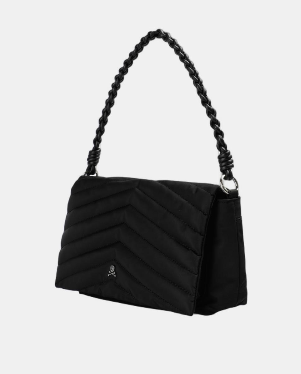 Mala de Ombro com Aba Acolchoada Preto-3