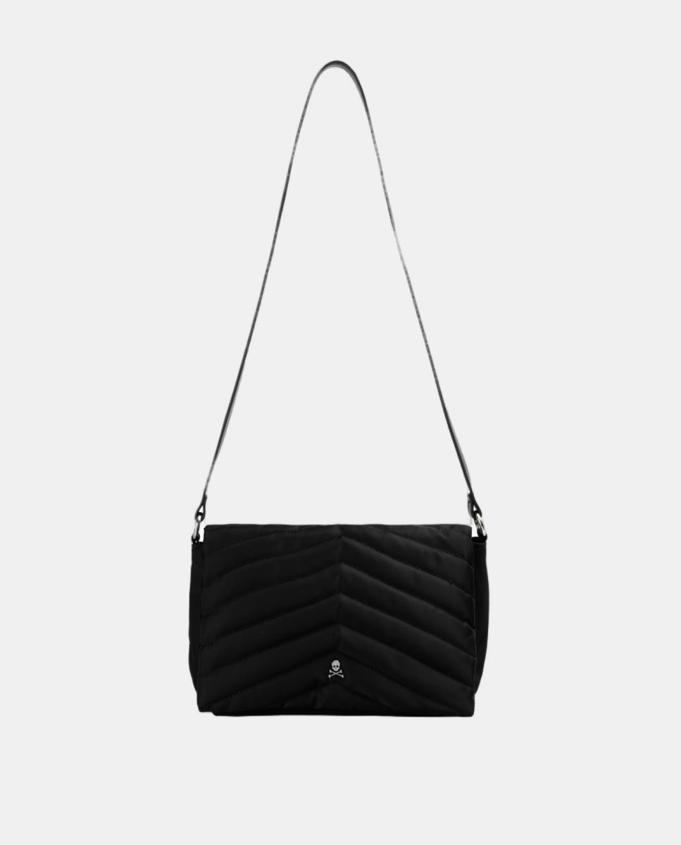 Mala de Ombro com Aba Acolchoada Preto-4