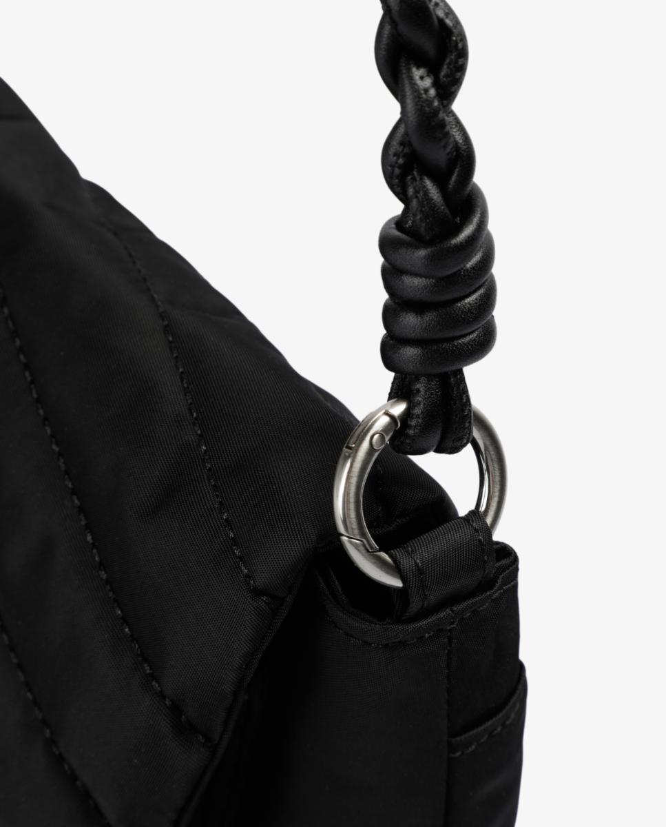 Mala de Ombro com Aba Acolchoada Preto-6