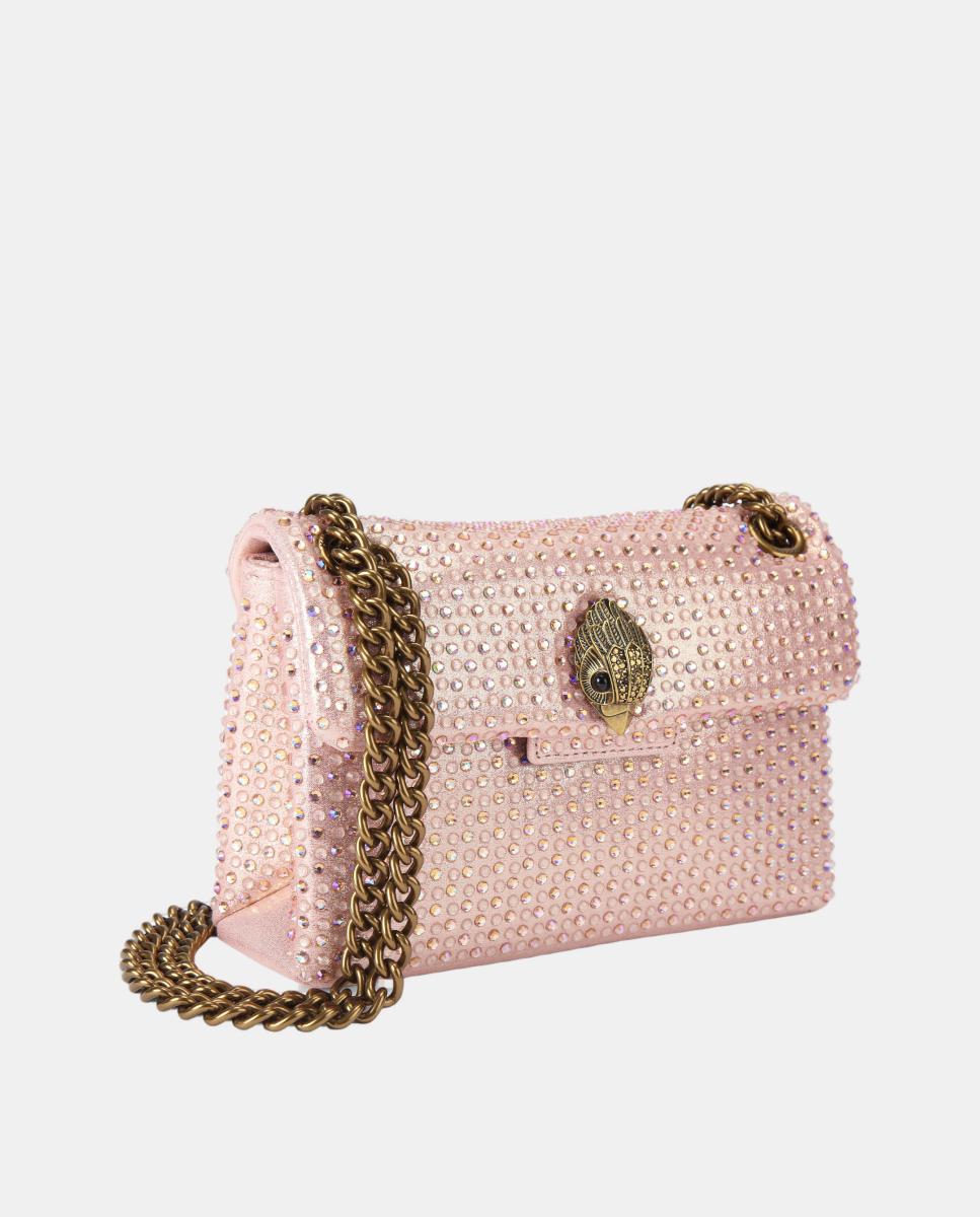 Mala Kensington Mini em Tecido com Strass Rosa-2