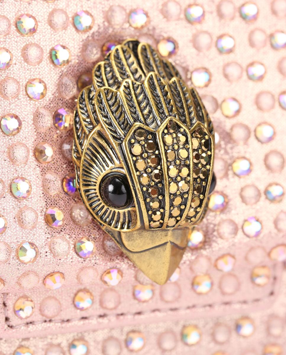 Mala Kensington Mini em Tecido com Strass Rosa-4