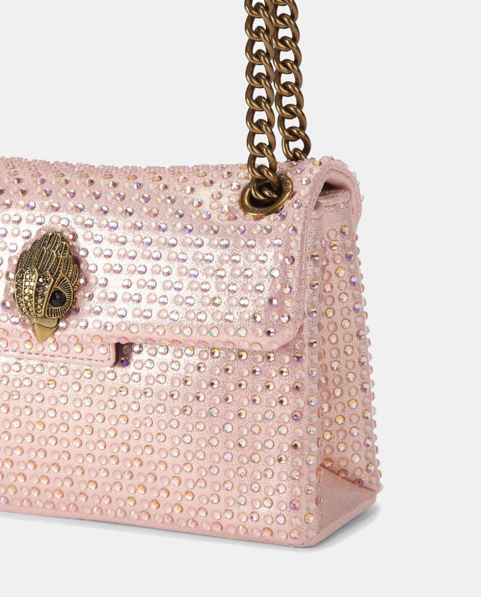 Mala Kensington Mini em Tecido com Strass Rosa-5