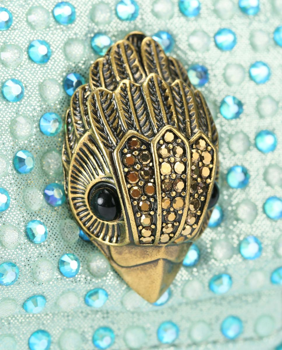 Mala Kensington Mini em Tecido com Strass Azul-4