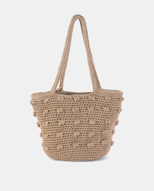 Bolso de crochet artesanal mediano con doble asa al hombro