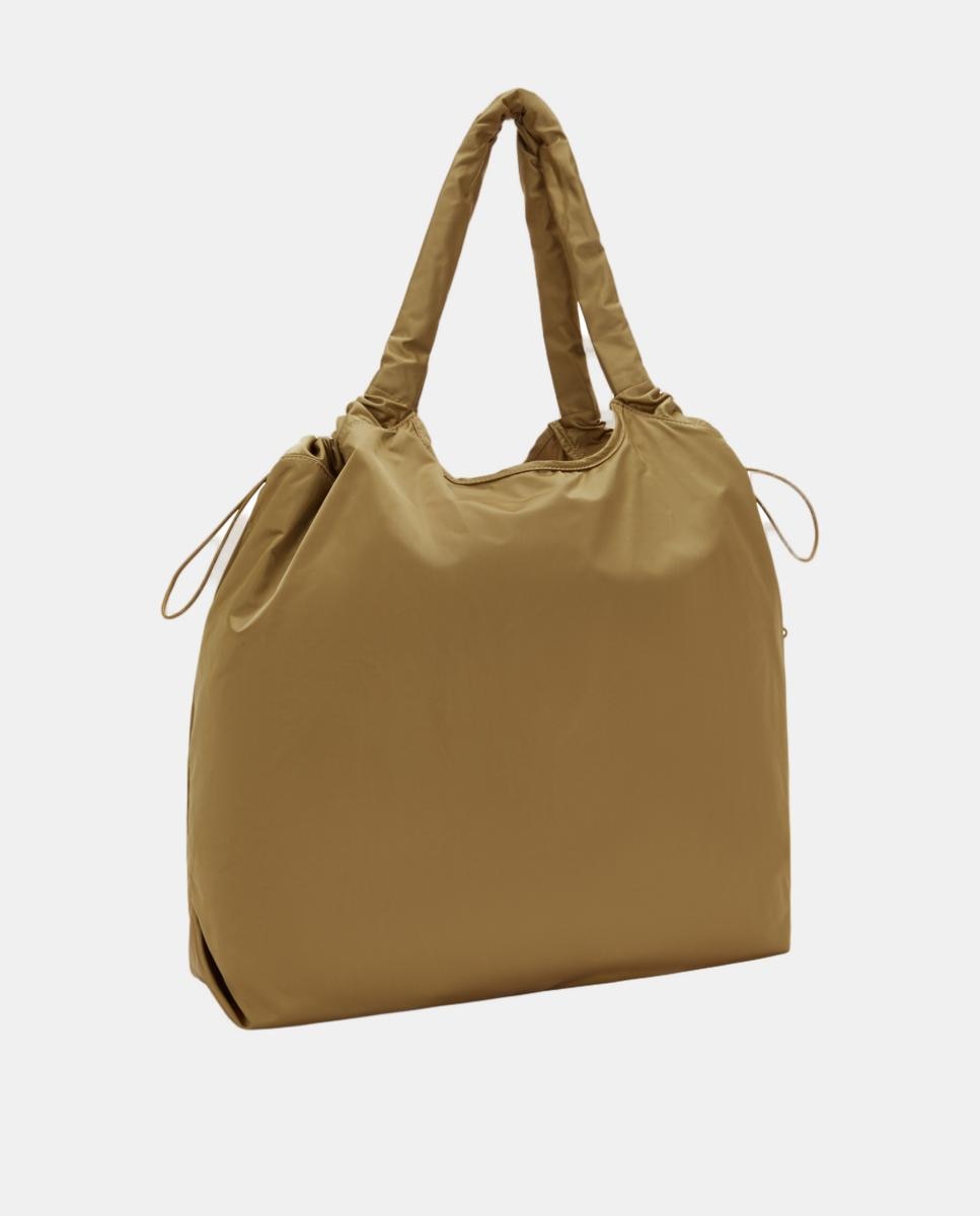 Mala Tipo Tote Grande com Alça de Ombro Modelo Assie Castanho-2