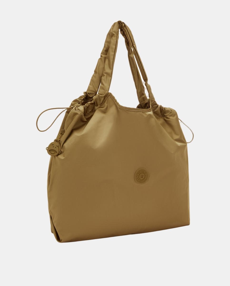 Mala Tipo Tote Grande com Alça de Ombro Modelo Assie Castanho-4