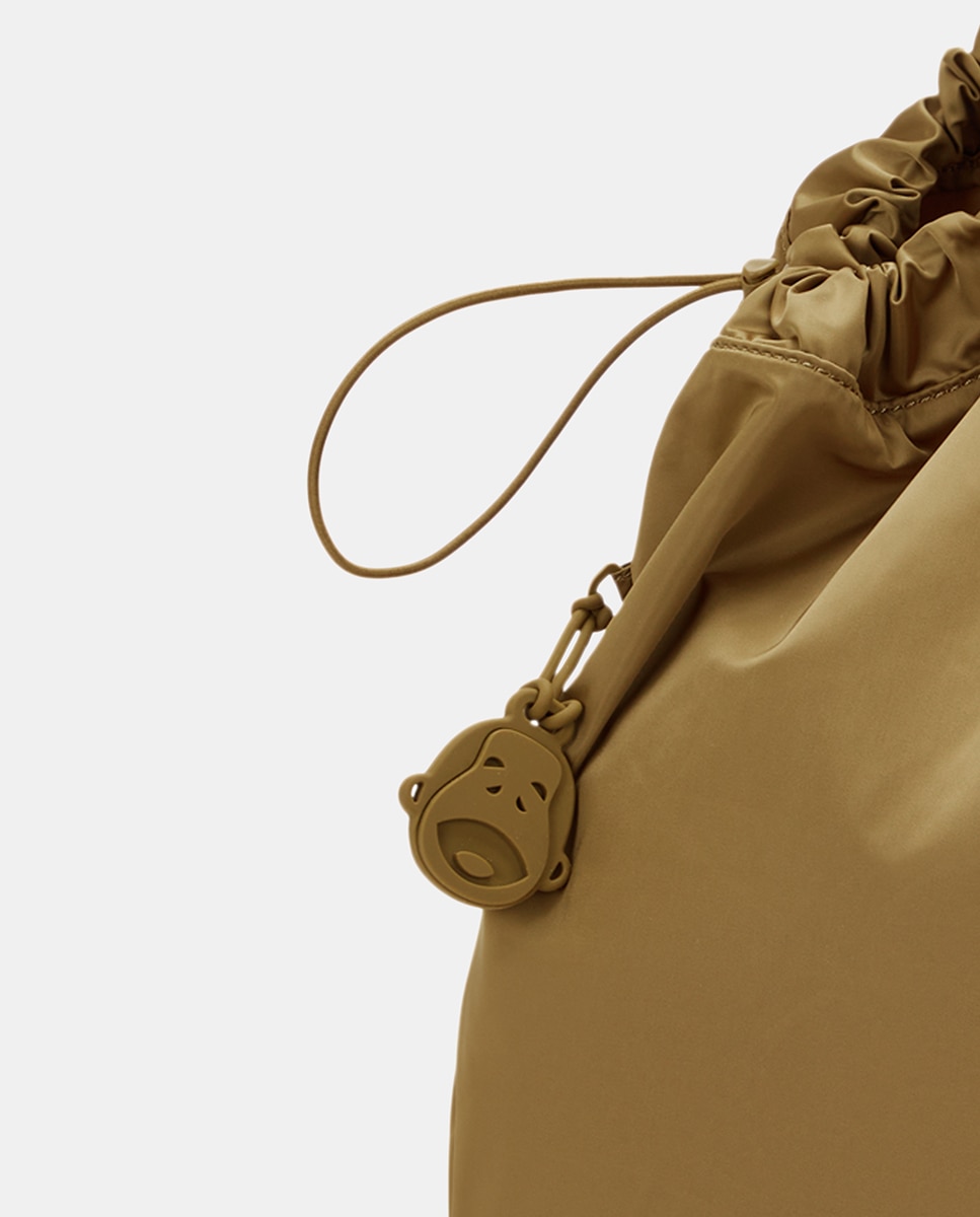 Mala Tipo Tote Grande com Alça de Ombro Modelo Assie Castanho-5