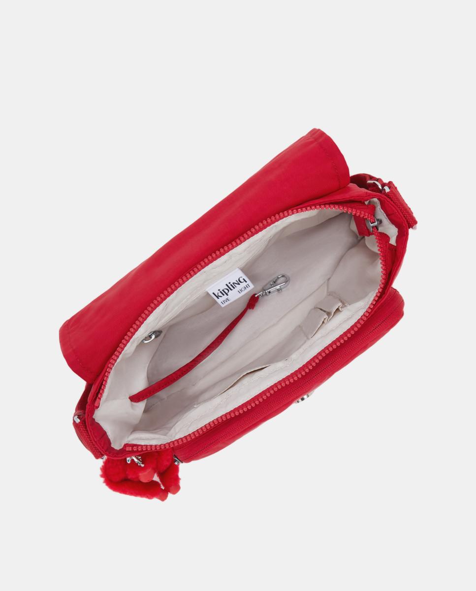 Mala a Tiracolo Média com Aba, Modelo Dalma Vermelho-3