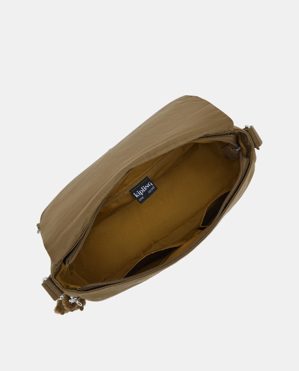 Mala a Tiracolo Média com Aba, Modelo Earthbeat M Castanho-3