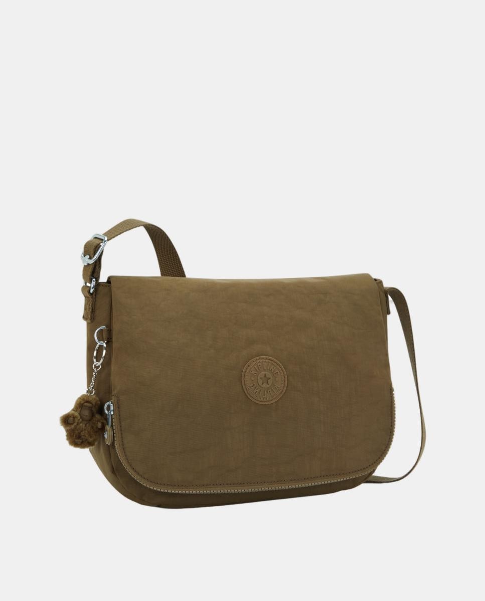 Mala a Tiracolo Média com Aba, Modelo Earthbeat M Castanho-4