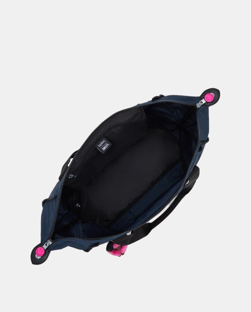 Mala Tipo Tote de Viagem Modelo ART M com Pega para Trolley Azul-3