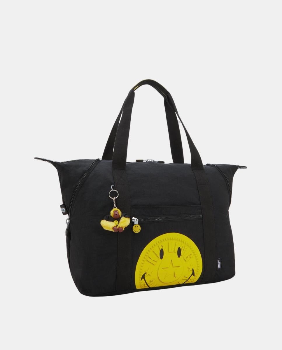 Mala Tipo Tote de Viagem Modelo ART M com Pega para Trolley Preto-4