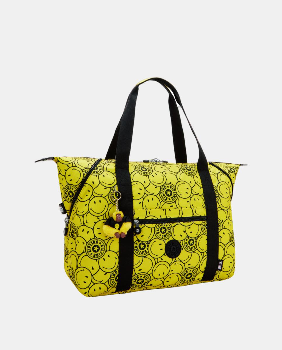 Mala Tipo Tote de Viagem Modelo ART M com Pega para Trolley Amarelo-4