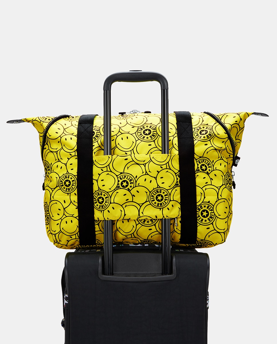 Mala Tipo Tote de Viagem Modelo ART M com Pega para Trolley Amarelo-5