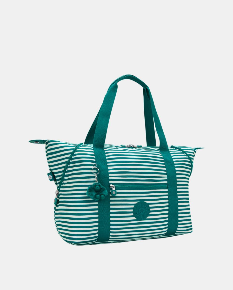 Mala Tipo Tote de Viagem Modelo ART M com Pega para Trolley Verde-4