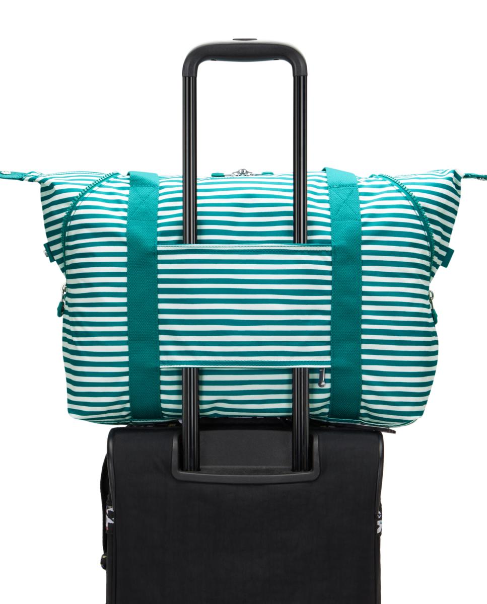Mala Tipo Tote de Viagem Modelo ART M com Pega para Trolley Verde-5