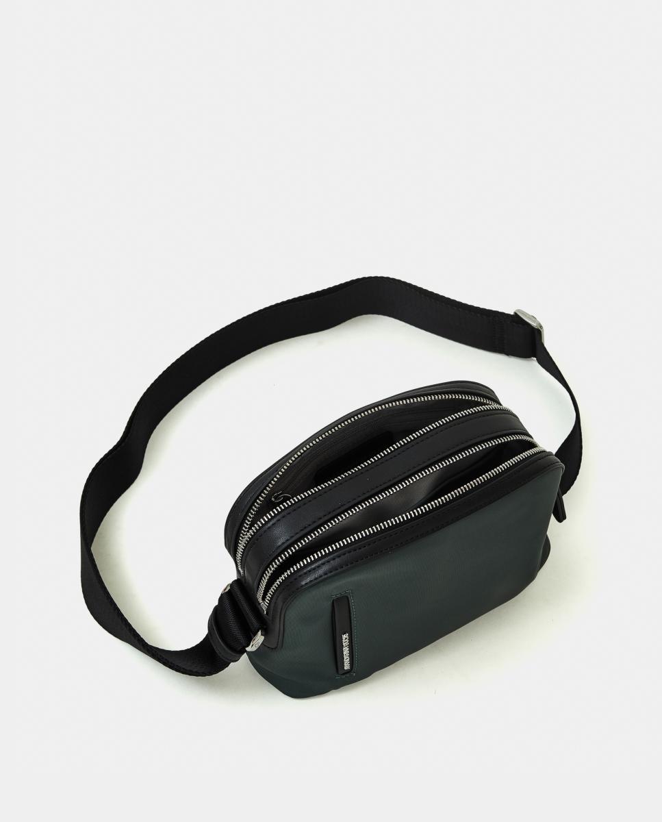 Bandolera en nylon doble cremallera - Mandarina Duck - Verde Verde-4