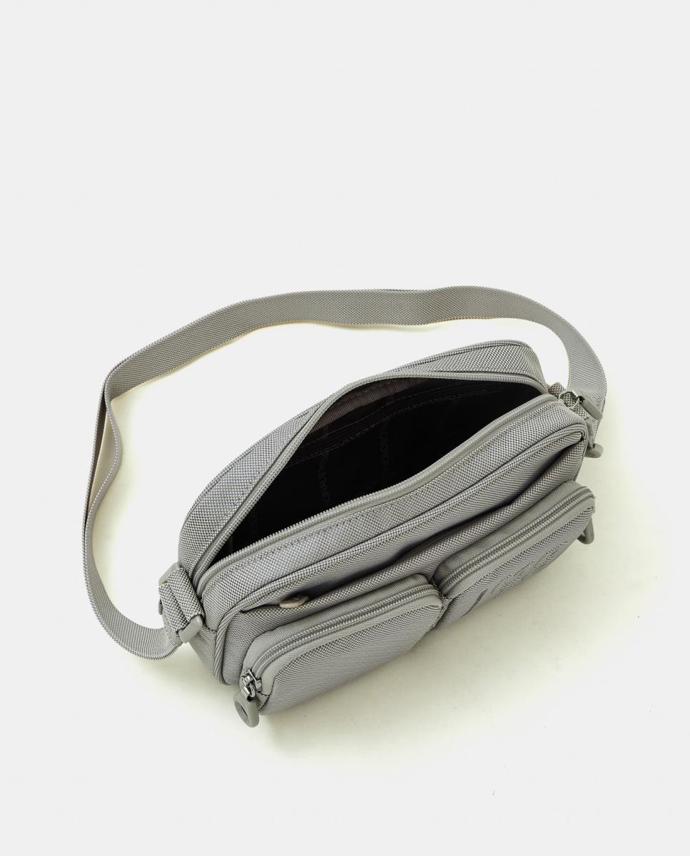 Camera bag en tejido con cremallera - Mandarina Duck - Gris claro Gris claro-4
