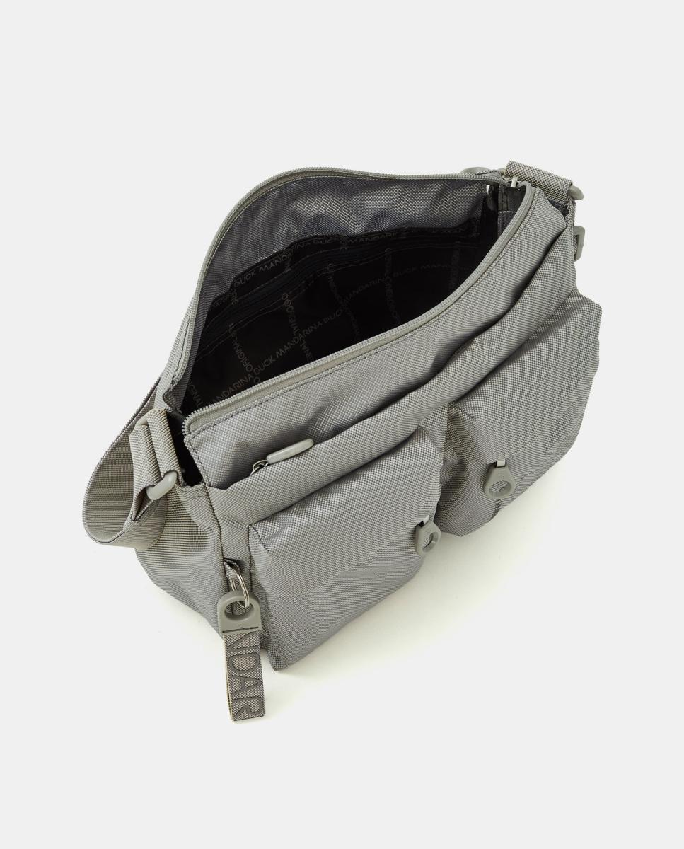 Bandolera en tejido multibolsillos - Mandarina Duck - Gris claro Gris claro-4
