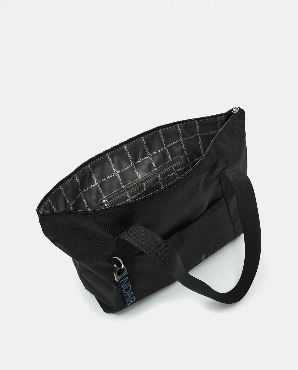 Mala Shopper em Tecido Dobrável Preto-4