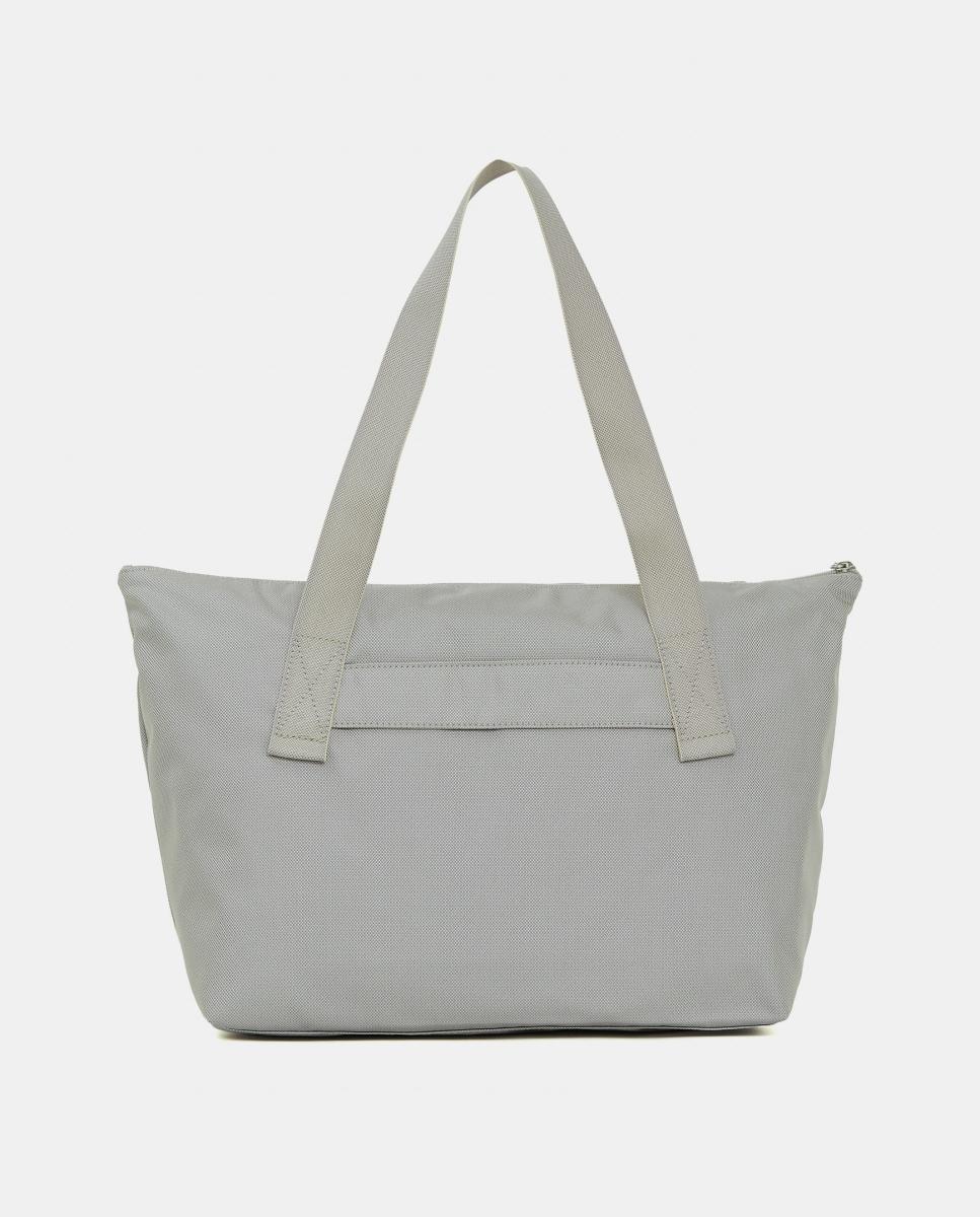 Mala Shopper em Tecido Dobrável Cinzento-claro-3