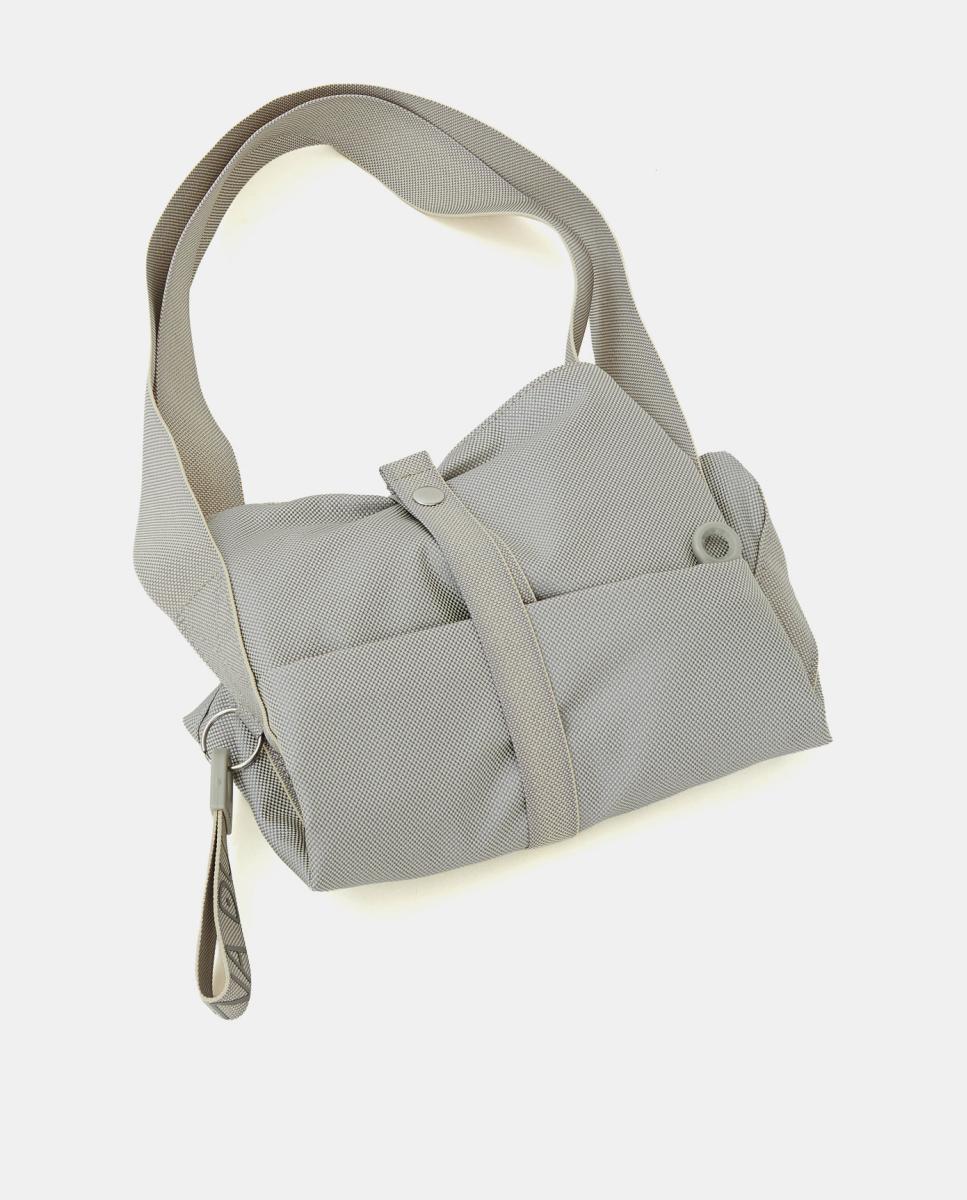 Mala Shopper em Tecido Dobrável Cinzento-claro-5