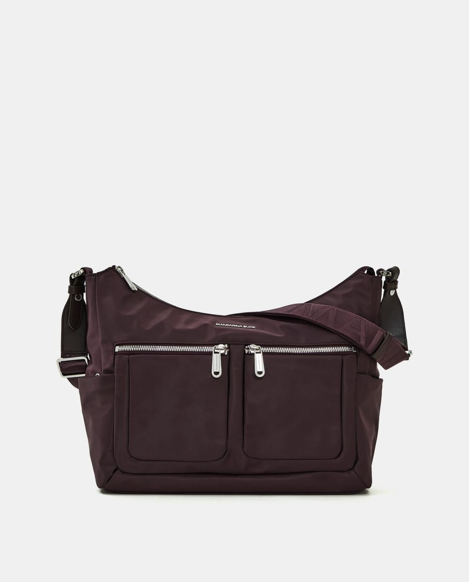 Imagem 0 de Mala a Tiracolo Hobo em Nylon com Fecho de Correr