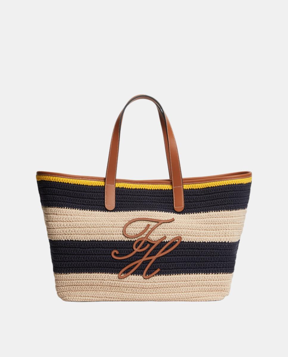 Imagem 0 de Mala Tipo Tote com Estampado às Riscas