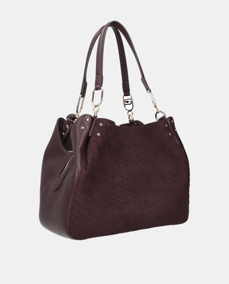 Mala Tipo Satchel Média com Alça Dupla Roxo-3