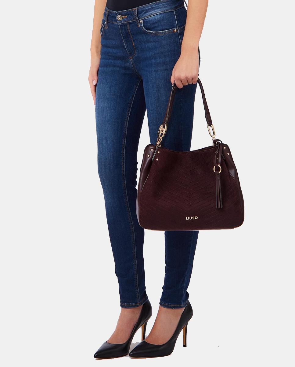 Mala Tipo Satchel Média com Alça Dupla Roxo-5