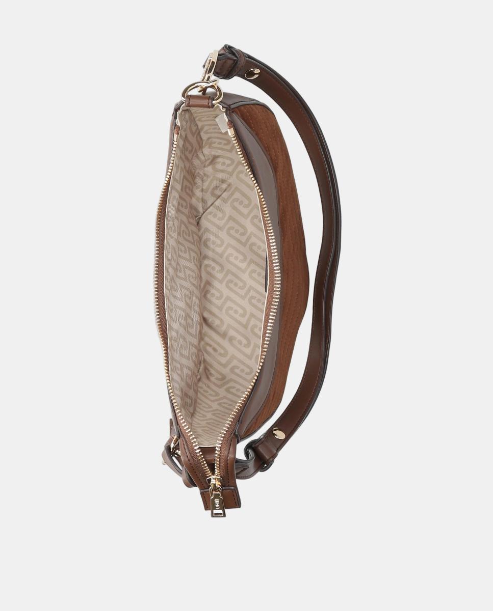 Bandolera medialuna con asa extensible - LIUJO - Marrón Marrón-4