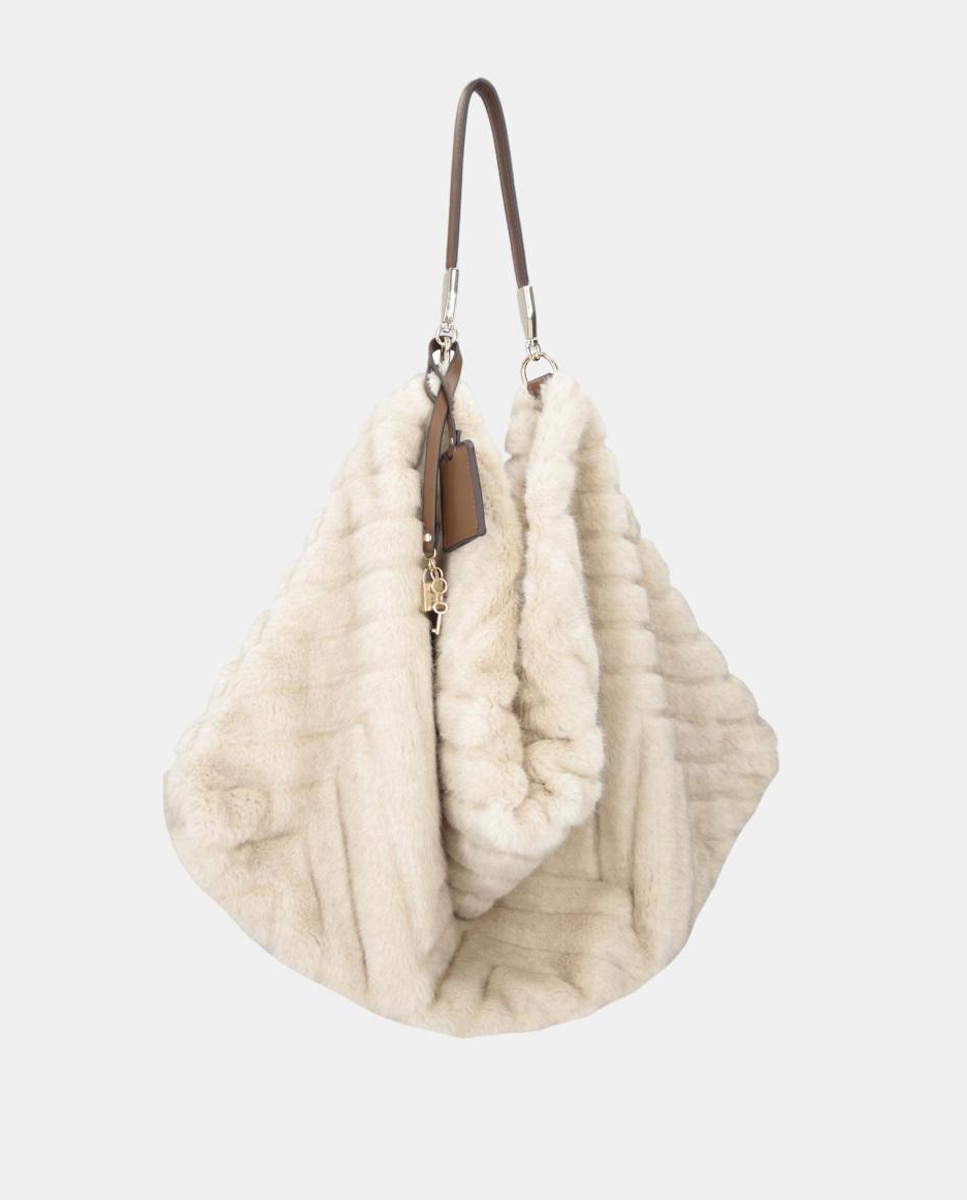 Mala Shopper em Eco-Pelo Bege-2