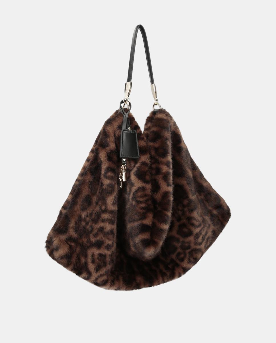 Mala Shopper em Eco-Pelo Castanho-escuro-2