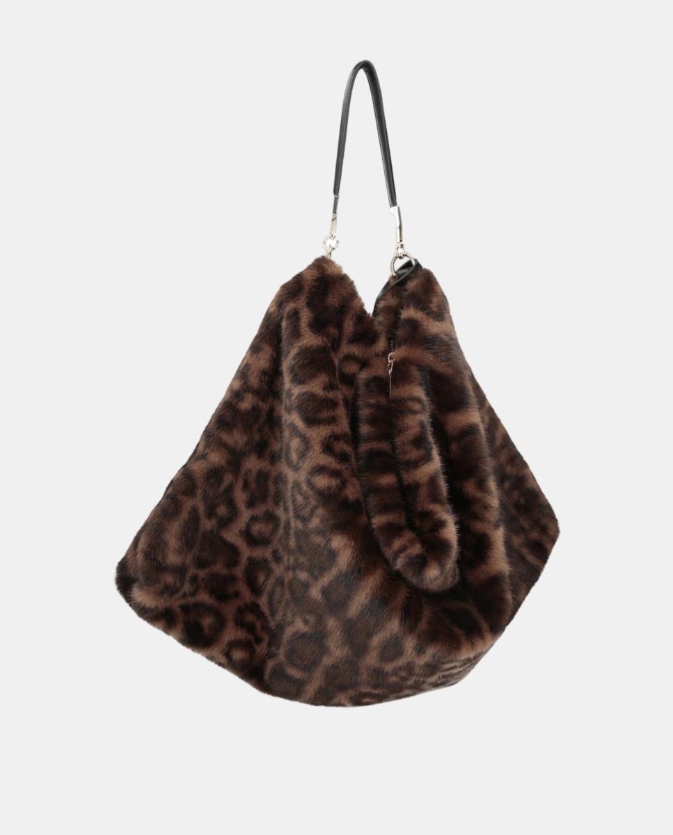 Mala Shopper em Eco-Pelo Castanho-escuro-3