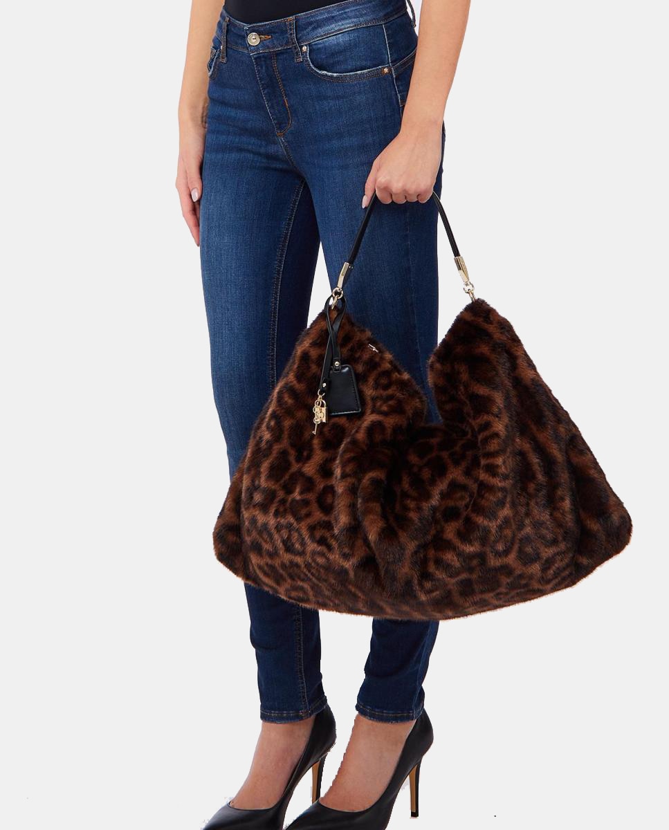 Mala Shopper em Eco-Pelo Castanho-escuro-5