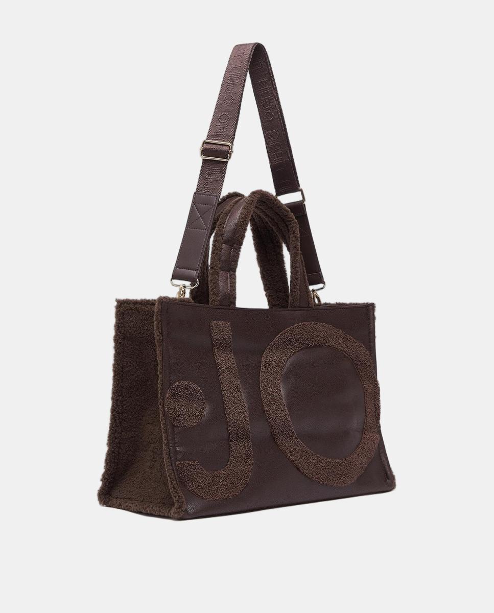 Imagen 2 de Bolso tote con detalle borrego y asa extraible - LIUJO - Marrón oscuro Marrón oscuro