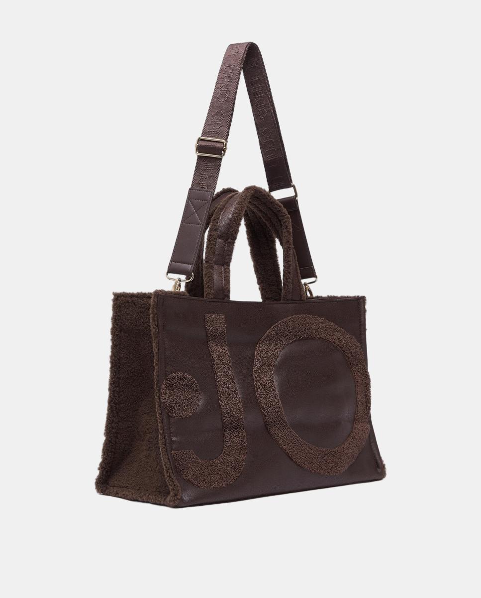 Imagen 6 de Bolso tote con detalle borrego y asa extraible - LIUJO - Marrón oscuro Marrón oscuro