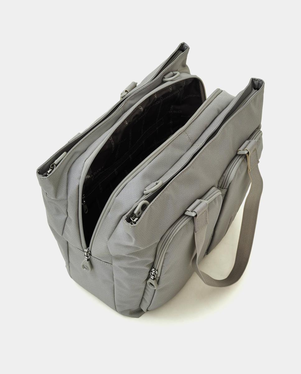 Mala Shopper em Tecido Cinzento-claro-4