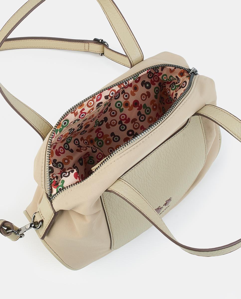 Mala Crossbody-Bowling com Fecho de Correr Bege-3
