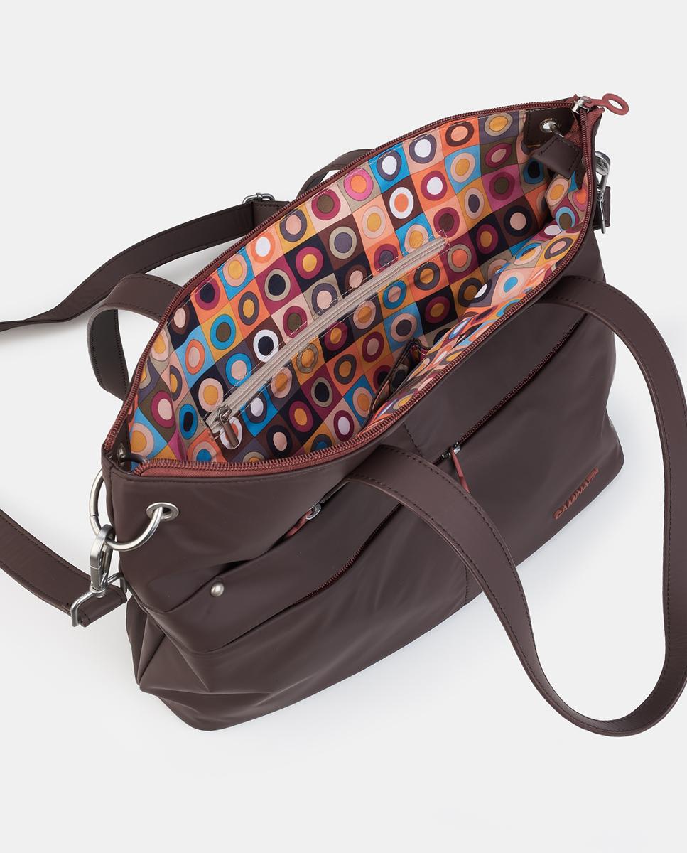 Mala Shopper com Fecho de Correr Castanho-3
