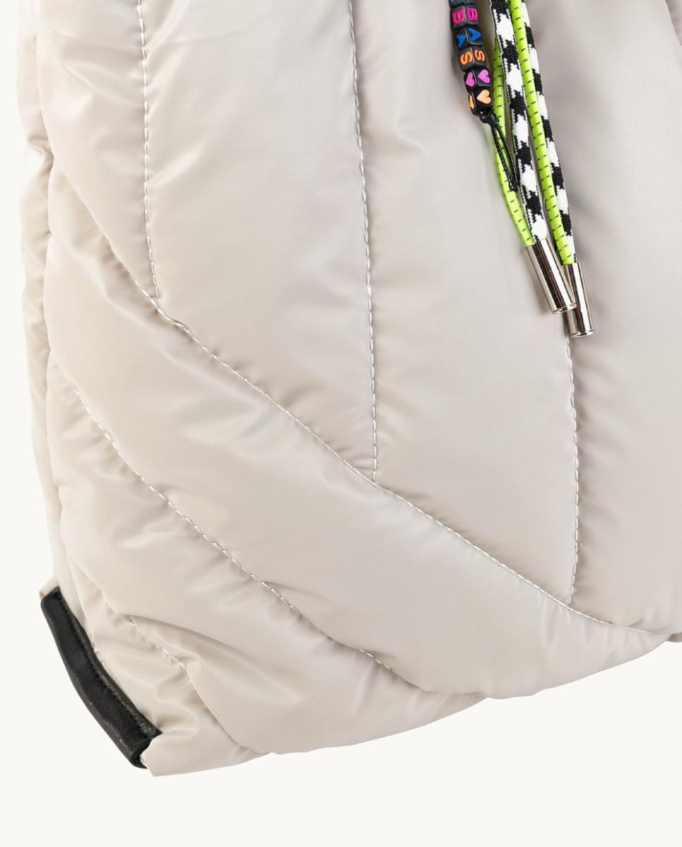 Mala Tipo Tote Grande Acolchoada com Alça de Tiracolo Ajustável Branco-3