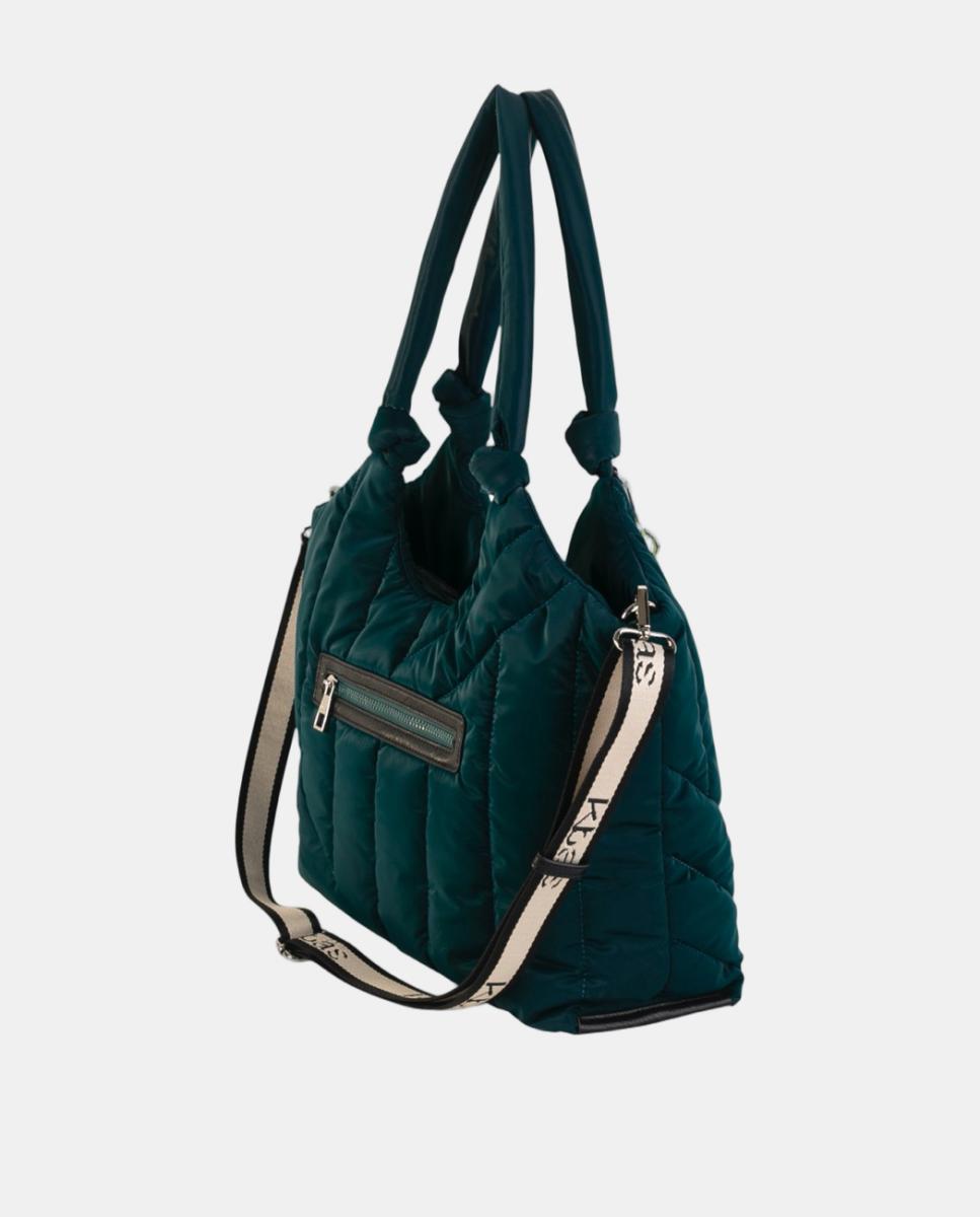 Mala Tipo Tote Grande Acolchoada com Alça de Tiracolo Ajustável Azul-marinho-2