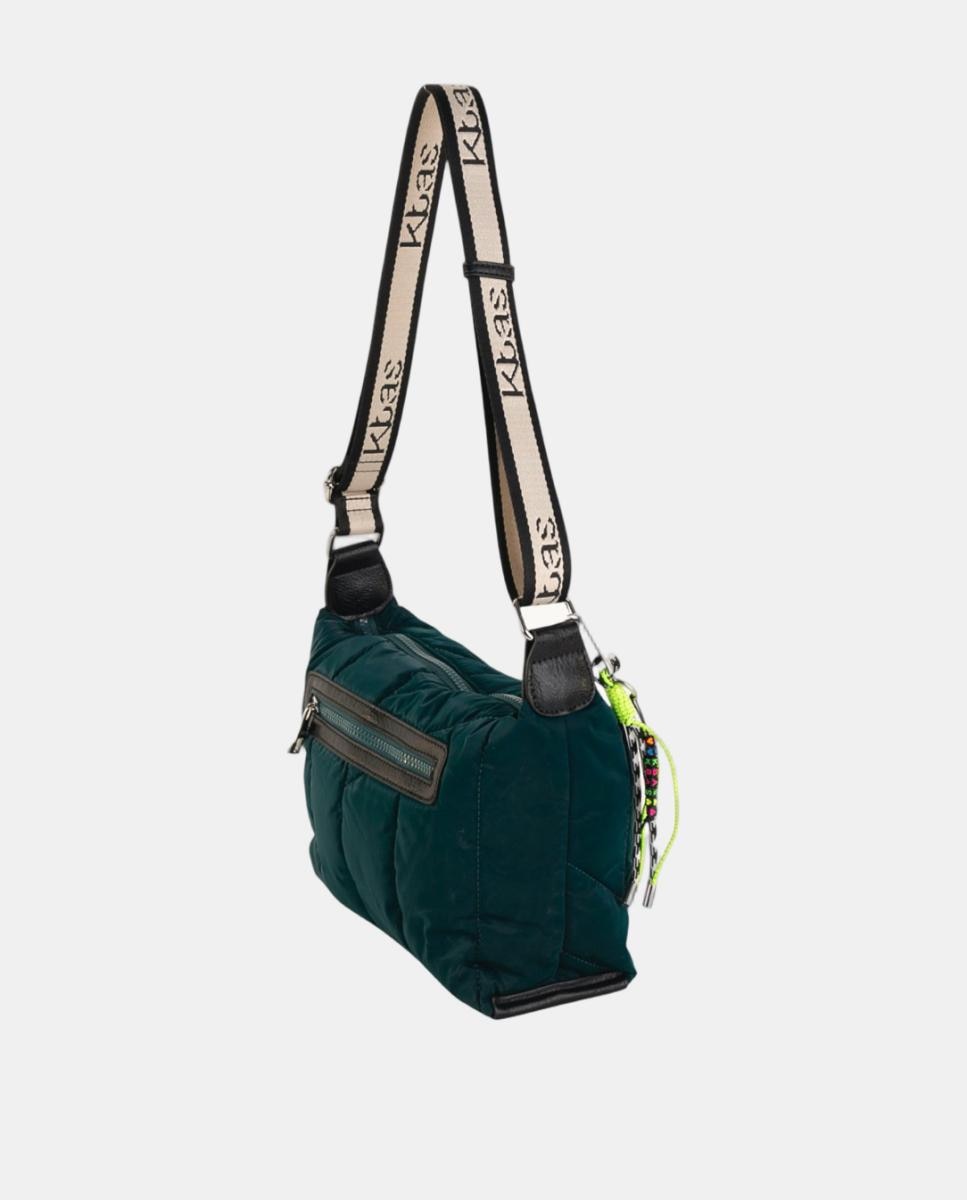 Mala a Tiracolo Média de Nylon Acolchoado com Correia Ajustável Azul-marinho-2
