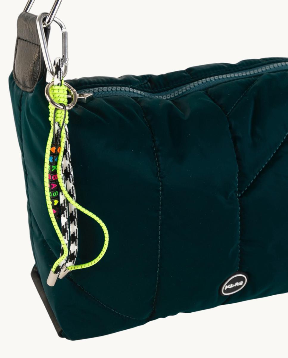 Mala a Tiracolo Média de Nylon Acolchoado com Correia Ajustável Azul-marinho-3
