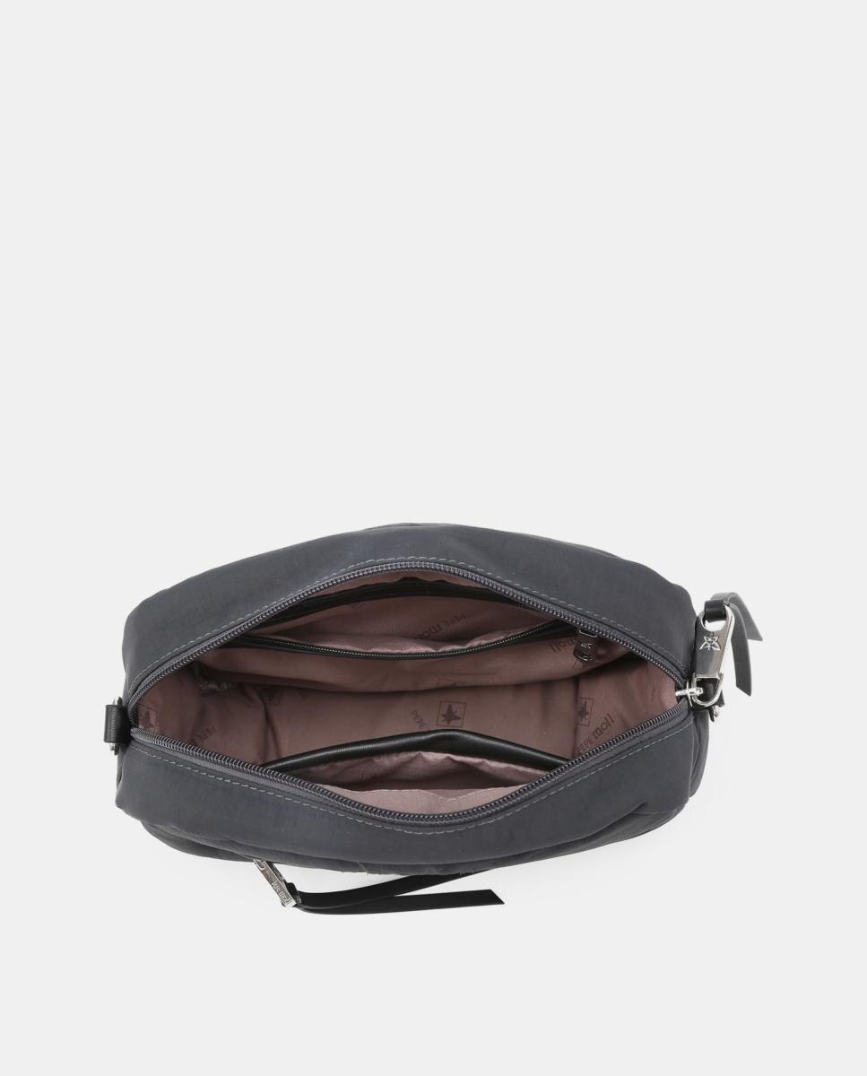 Mala a Tiracolo de Nylon Cinzento-4