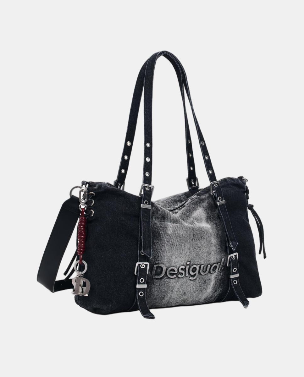 Mala Shopper Half Logo Grande de Ganga Escura Cinzento-escuro-2